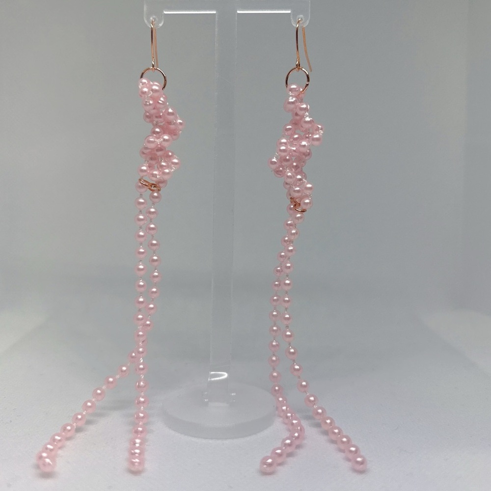 NEW Amimi handmade pink long Earrings